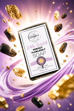 Load image into Gallery viewer, 24k Gold Charcoal, Bamboo and Black Soap face and body Soap